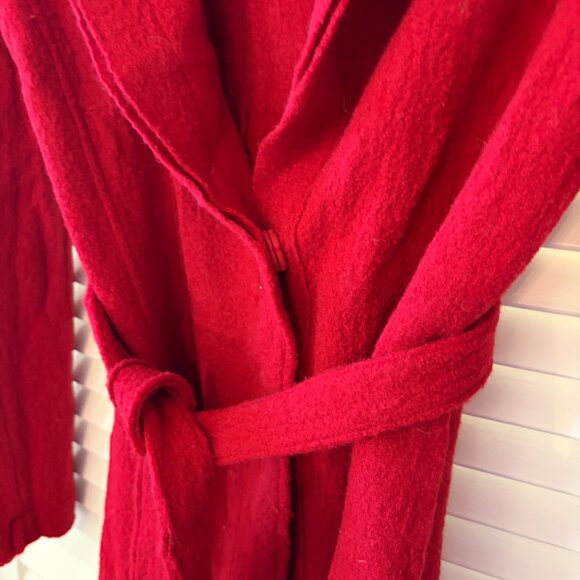 Cabi women's cardigan sweater jacket medium snap closure tie shawl collar red - Picture 4 of 13